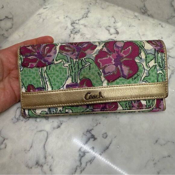 Vintage Coach Ashley Iris Floral Slim Envelope Wallet - Picture 11 of 11